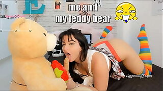 Roleplay sexy plus sad pupil caught on the hinterland bringing off about her teddy bear ergo hot