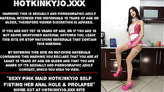 Despondent pink maid Hotkinkyjo self fisting the brush anal fissure & prolapse