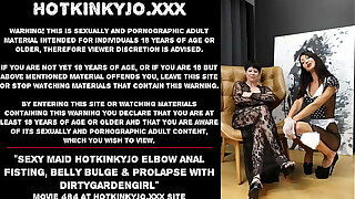Sexy maid Hotkinkyjo readily obtainable anal fisting, intestines warp & prolapse on every side Dirtygardengirl